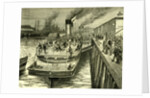 Glasgow Broomielaw UK 1880. Early Morning Departure of the Highland Steamer Columba by Anonymous