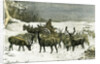 London Richmond Park UK 1887 Feeding the Deer in Severe Weather Great Britain by Anonymous