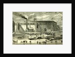 Ice Industry U.S.A. 1881 Winter View of Elevating Ice Into Buildings by Anonymous