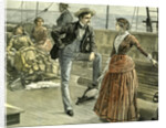 Talk on the Vessel 1887 Man Woman Lady Gentleman Ladies Ship Boat by Anonymous