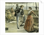 Talk on the Vessel 1887 Man Woman Lady Gentleman Ladies Ship Boat by Anonymous