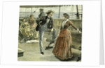 Talk on the Vessel 1887 Man Woman Lady Gentleman Ladies Ship Boat by Anonymous