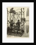 Albert Tissandier, Gaston Tissandier, and an unidentified man in the basket of their airship by P. Ferat