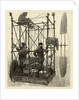 Albert Tissandier, Gaston Tissandier, and an unidentified man in the basket of their airship by P. Ferat