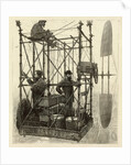Albert Tissandier, Gaston Tissandier, and an unidentified man in the basket of their airship by P. Ferat