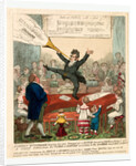A German mountebank blowing his own trumpet at a Dutch concert of 500 piano fortes by George Cruikshank