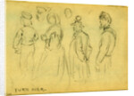 Studies of child, woman, gentleman, African American man & soldier by Anonymous