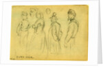 Studies of child, woman, gentleman, African American man & soldier by Anonymous