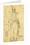 Sketches of soldiers wearing the 7th New York Cavalry regiment uniform, 1861 by Alfred R Waud