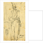Sketches of soldiers wearing the 7th New York Cavalry regiment uniform, 1861 by Alfred R Waud
