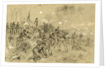 On Hancocks front the soldiers having no picks and shovels used bayonets, tin pans, old canteens, and even their hands in throwing up breastworks ARW, 1864 June, 1862-1865 by Alfred R Waud