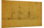 Colorado, Broadside view of ship, outline of port in background, 1860-1865 by Alfred R Waud