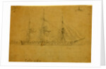 Colorado, Broadside view of ship, outline of port in background, 1860-1865 by Alfred R Waud