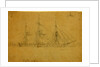 Colorado, Broadside view of ship, outline of port in background, 1860-1865 by Alfred R Waud