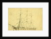 Sailing ship with three masts, 1860-1865 by Alfred R Waud