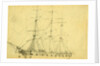 Sailing ship with three masts, 1860-1865 by Alfred R Waud