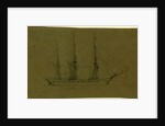 Supply, Broadside view of frigate, 1860-1865 by Alfred R Waud