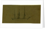 Supply, Broadside view of frigate, 1860-1865 by Alfred R Waud