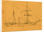 Pocohontas, broadside view of steam frigate, 1860-1865 by Alfred R Waud