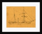 Pocohontas, broadside view of steam frigate, 1860-1865 by Alfred R Waud