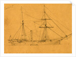 Pocohontas, broadside view of steam frigate, 1860-1865 by Alfred R Waud