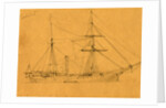 Pocohontas, broadside view of steam frigate, 1860-1865 by Alfred R Waud