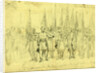 Genl. Custer presenting the flags captured in the last battle in the valley, 1864 October 23 by Alfred R Waud