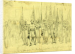 Genl. Custer presenting the flags captured in the last battle in the valley, 1864 October 23 by Alfred R Waud