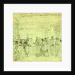 Lt. Bishop A.P.M. receiving prisoners in the room in Libby where our soldiers used to be robbed by the chivalry, 1865 by Alfred R Waud