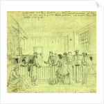 Lt. Bishop A.P.M. receiving prisoners in the room in Libby where our soldiers used to be robbed by the chivalry, 1865 by Alfred R Waud