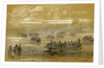 Russells Brigade, 1st div. 6th Army Corps, crossing in Pontoons to storm the enemies rifle pits on the Rappahannock by Alfred R Waud