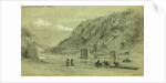Ruins of the bridge over the Shenandoah, Loudon Heights beyond by Alfred R Waud