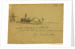 Confed. Blockade runner Planter captured 1863 by U.S.S. Lackawanna off Mobile by Alfred R Waud