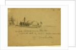 Confed. Blockade runner Planter captured 1863 by U.S.S. Lackawanna off Mobile by Alfred R Waud