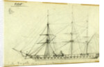Danish Frigate 1861, Newport News, Zeeland by Alfred R Waud
