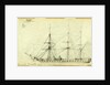 Danish Frigate 1861, Newport News, Zeeland by Alfred R Waud