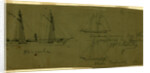 Broadside views of three ships, Kanawha Blockade runner Joe Flanner, captured by Pembina 1863 off Mobile; and Elias Beckwith by Alfred R Waud
