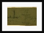 Broadside views of three ships, Kanawha Blockade runner Joe Flanner, captured by Pembina 1863 off Mobile; and Elias Beckwith by Alfred R Waud