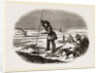 Chippeway Indian fishing on the ice USA America by Anonymous