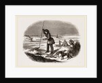 Chippeway Indian fishing on the ice USA America by Anonymous
