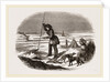 Chippeway Indian fishing on the ice USA America by Anonymous