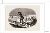 Chippeway Indian fishing on the ice USA America by Anonymous