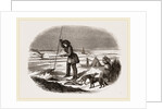 Chippeway Indian fishing on the ice USA America by Anonymous