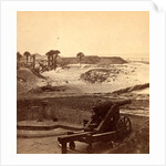 Interior of Fort Moultrie, Battery B. and group of palmetto trees in distance by Anonymous