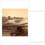 Interior of Fort Moultrie, Battery B. and group of palmetto trees in distance by Anonymous