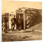 Bomb proof quarters at Ft. Burnham. The sides and top are 7 feet thick, contains two rooms, sleeping and cooking, USA by Anonymous