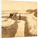 Same gun, as shown in no. 1015, with Hurdle Revertment (i.e. revetment) and Epaulement - unfinished battery, USA by Anonymous