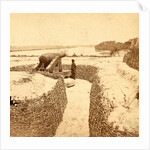 Same gun, as shown in no. 1015, with Hurdle Revertment (i.e. revetment) and Epaulement - unfinished battery, USA by Anonymous