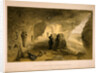 Excavated church in the caverns at Inkermann, looking west by William Simpson