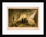Excavated church in the caverns at Inkermann, looking west by William Simpson